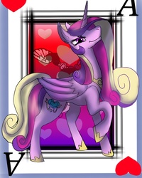 Size: 891x1114 | Tagged: safe, artist:brainiac, princess cadance, pony, g4, ace of hearts, female, playing card, solo