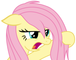 Size: 4422x3525 | Tagged: safe, artist:sketchmcreations, fluttershy, flutter brutter, g4, annoyed, female, floppy ears, inkscape, messy mane, open mouth, simple background, solo, transparent background, vector