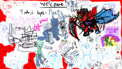 Size: 1920x1080 | Tagged: safe, artist:brainflowcrash, artist:living_dead, artist:strangersaurus, drawpile disasters