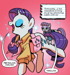Size: 811x868 | Tagged: safe, artist:brenda hickey, idw, maud pie, rarity, friends forever #29, g4, my little pony: friends forever, spoiler:comic