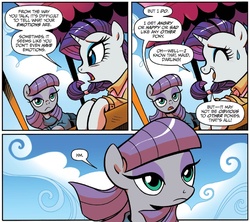 Size: 1303x1158 | Tagged: safe, artist:brenda hickey, idw, maud pie, rarity, friends forever #29, g4, my little pony: friends forever, spoiler:comic