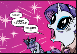 Size: 767x533 | Tagged: safe, artist:brenda hickey, idw, maud pie, rarity, friends forever #29, g4, my little pony: friends forever, spoiler:comic