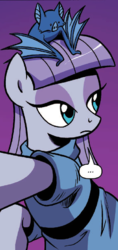 Size: 400x847 | Tagged: safe, artist:brenda hickey, idw, maud pie, bat, friends forever #29, g4, my little pony: friends forever, spoiler:comic, ..., unamused