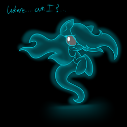 Size: 1280x1280 | Tagged: safe, artist:askhypnoswirl, ghost, ghost pony, dead, lost, solo, text