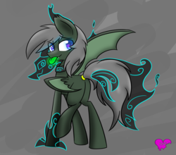 Size: 1280x1128 | Tagged: safe, artist:askhypnoswirl, oc, oc only, oc:iruuka, oc:maraco arco, bat pony, dragon, ghost, pony, butt, collar, fangs, glowing eyes, glowing tongue, plot, possessed, smiling, solo, tail ring, tongue out