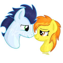 Size: 1024x1024 | Tagged: safe, artist:emberfall0507, soarin', spitfire, pony, g4, female, male, ship:soarinfire, shipping, simple background, straight, transparent background