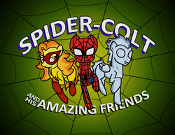 Size: 2000x1545 | Tagged: safe, artist:the-kinetic, soarin', spitfire, pony, g4, clothes, firestar (marvel), iceman, male, spider-man, stockings