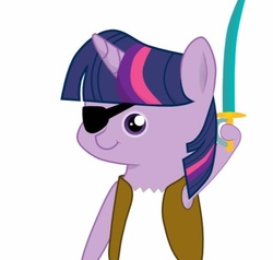 Size: 516x492 | Tagged: safe, artist:anomalka, twilight sparkle, g4, eyepatch, female, pirate, solo