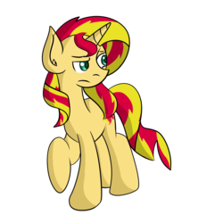 Size: 5000x5000 | Tagged: safe, artist:stormy-draws, sunset shimmer, pony, unicorn, g4, absurd resolution, ear fluff, female, raised hoof, simple background, solo, transparent background