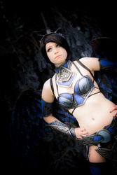Size: 4000x6000 | Tagged: safe, artist:lordkarpador, nightmare moon, human, g4, absurd resolution, armpits, belly button, clothes, cosplay, costume, irl, irl human, midriff, photo, solo