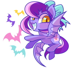 Size: 3381x3185 | Tagged: safe, artist:wicklesmack, oc, oc only, oc:sweet nothings, bat pony, pony, chibi, high res, solo