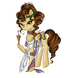 Size: 1000x1000 | Tagged: safe, artist:yuntaoxd, oc, oc only, clothes, curly hair, dress, eyeliner, greece, greek, greek clothes, laurel wreath, scarf, simple background, solo, transparent background