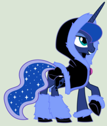 Size: 1600x1883 | Tagged: safe, artist:evilfrenzy, princess luna, g4, boots, bundled up, clothes, coat, cute, female, lunabetes, solo, vector, winter outfit