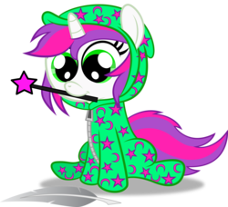 Size: 3296x3000 | Tagged: safe, artist:spellboundcanvas, oc, oc only, oc:clover, clothes, footed sleeper, high res, onesie, pajamas, solo, wand
