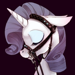 Size: 932x932 | Tagged: safe, artist:kolshica, rarity, g4, bit, bridle, eyes closed, female, floppy ears, reins, solo