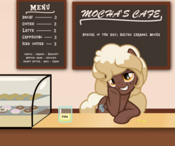 Size: 3208x2667 | Tagged: safe, artist:besttubahorse, oc, oc only, oc:sweet mocha, pegasus, pony, bedroom eyes, female, grin, high res, leaning, looking at you, mare, smiling, solo, vector