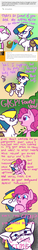 Size: 500x3314 | Tagged: safe, artist:artylovr, pinkie pie, rarity, oc, oc:silver quill (pony), g4, :i, alternate hairstyle, brain-swapped rarity, surprised