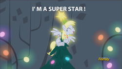 Size: 1920x1080 | Tagged: safe, edit, edited screencap, screencap, derpy hooves, pegasus, pony, a hearth's warming tail, g4, catasterism, cute, derpy star, discovery family logo, female, mare, solo, truth