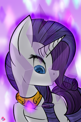 Size: 800x1200 | Tagged: safe, artist:pinkiepie05, rarity, g4, cutie mark, element of generosity, female, lens flare, solo