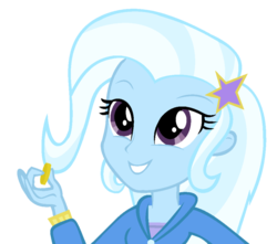 Size: 951x841 | Tagged: safe, artist:pat412, trixie, equestria girls, g4, coin, female, simple background, smiling, solo, transparent background, vector