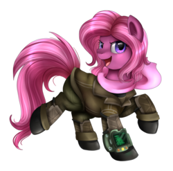 Size: 1854x1835 | Tagged: safe, artist:pridark, oc, oc only, fallout, pipbuck, power armor, powered exoskeleton, simple background, solo, transparent background