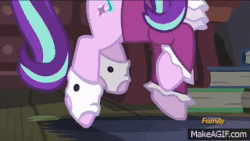 Size: 320x180 | Tagged: safe, screencap, snowfall frost, starlight glimmer, pony, a hearth's warming tail, g4, animated, clothes, discovery family logo, female, frock coat, hooves, jabot, shirt, spats, walking