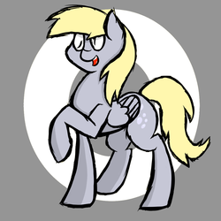 Size: 1080x1080 | Tagged: safe, artist:goldenled, derpy hooves, pegasus, pony, g4, female, mare, raised hoof, solo