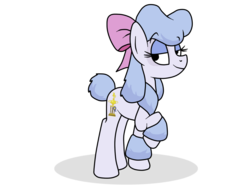 Size: 1024x768 | Tagged: safe, artist:princesslovelypony, bedroom eyes, crossover, georgette, hair bow, oliver and company, ponified, raised hoof, short tail