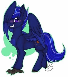 Size: 881x1000 | Tagged: safe, artist:heartscharm, oc, oc only, oc:neutrino burst, hippogriff, cute, embarrassed, male, solo