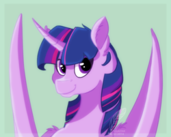 Size: 988x794 | Tagged: safe, artist:tellastar, twilight sparkle, alicorn, pony, g4, female, portrait, simple background, solo, twilight sparkle (alicorn)