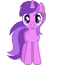 Size: 128x133 | Tagged: safe, artist:onil innarin, derpibooru exclusive, amethyst star, sparkler, pony, unicorn, g4, c:, female, looking at you, mare, pixel art, solo