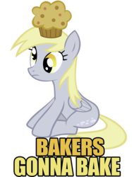 Size: 1280x1707 | Tagged: safe, artist:itsjustred, derpy hooves, pegasus, pony, g4, female, food, haters gonna hate, mare, meme, muffin, simple background, sitting, solo, transparent background