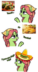 Size: 800x1500 | Tagged: safe, artist:skylight, tree hugger, earth pony, pony, g4, comparison, female, food, funny, meme, original art, solo, taco, tamal, tamales