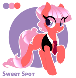 Size: 950x982 | Tagged: safe, artist:silkensaddle, oc, oc only, oc:sweet spot, clothes, freckles, reference sheet, vest