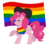 Size: 1024x959 | Tagged: safe, artist:fra-chan-18, pinkie pie, g4, clothes, eyes closed, female, gay pride, gay pride flag, pride, pride flag, pride month, rainbow, shirt, solo