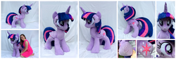 Size: 4010x1351 | Tagged: safe, artist:equinepalette, twilight sparkle, alicorn, human, g4, cute, irl, irl human, life size, photo, plushie, twilight sparkle (alicorn)