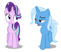 Size: 1240x1053 | Tagged: safe, artist:hendro107, starlight glimmer, trixie, pony, unicorn, g4, no second prances, .psd available, female, mare, simple background, transparent background, vector