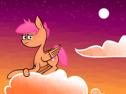 Size: 1000x750 | Tagged: safe, artist:ben-del, scootaloo, g4, cloud, cutie mark, female, solo, the cmc's cutie marks