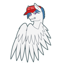 Size: 4000x4000 | Tagged: safe, artist:liefsong, oc, oc only, oc:delta dart, hippogriff, hat, make america great again, make equestria great again, male, solo