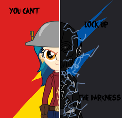 Size: 748x724 | Tagged: safe, artist:deidrax, indigo zap, two sided posters, equestria girls, g4, crossover, hunter zolomon, jay garrick, the flash, two sides, zoom