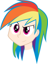 Size: 3854x5126 | Tagged: safe, artist:blmn564, rainbow dash, human, g4, absurd resolution, cute, female, humanized, light skin, portrait, raised eyebrow, simple background, smirk, solo, transparent background, vector