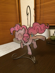 Size: 2448x3264 | Tagged: safe, artist:mekab-hiro, pinkie pie, g4, craft, high res, irl, photo, stained glass, stained glass (irl)