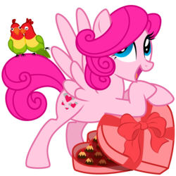 Size: 3000x3000 | Tagged: safe, artist:sunley, heart throb, bird, parrot, pegasus, pony, g1, g4, female, g1 to g4, generation leap, lovebird, mare, open mouth, simple background, transparent background