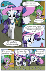 Size: 1750x2700 | Tagged: safe, artist:sirzi, artist:true line translators, rarity, spike, dragon, pony, unicorn, comic:talisman for a pony, g4, comic, crossover, jackie chan adventures, moustache, talisman, this will end in tears and/or death, translation, xk-class end-of-the-world scenario