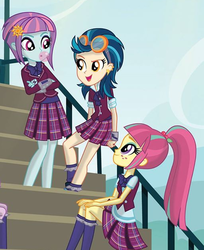 Size: 512x628 | Tagged: safe, indigo zap, sour sweet, sunny flare, equestria girls, g4, my little pony equestria girls: friendship games, cropped