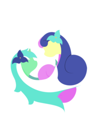 Size: 5100x7014 | Tagged: safe, artist:themagicwalrus, part of a set, bon bon, lyra heartstrings, sweetie drops, earth pony, pony, unicorn, g4, absurd resolution, bust, female, flower, flower in hair, horn, lineless, mare, minimalist, portrait, profile, simple background, transparent background