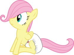 Size: 8323x6204 | Tagged: safe, artist:thunderdasher07, fluttershy, g4, absurd resolution, diaper, female, filly, filly fluttershy, non-baby in diaper, simple background, solo, transparent background, young, younger