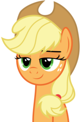 Size: 5990x8999 | Tagged: safe, artist:korsoo, applejack, g4, the saddle row review, .svg available, absurd resolution, bust, female, lidded eyes, simple background, smirk, smug, solo, transparent background, vector