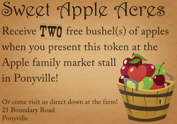 Size: 2480x1748 | Tagged: safe, artist:skeptic-mousey, g4, apple, coupon, food, poster, sweet apple acres