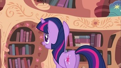 Size: 1100x618 | Tagged: safe, screencap, twilight sparkle, pony, g4, lesson zero, butt, female, mare, plot